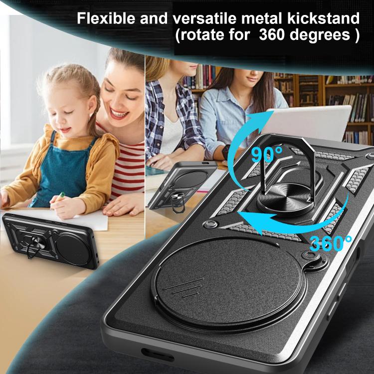 For Honor X60 Pro / X9c Sliding Camera Cover Design TPU+PC Phone Case(Black) - free shipping - PMC TechLife - Order now!