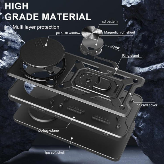 For Honor X60 Pro / X9c Sliding Camera Cover Design TPU+PC Phone Case(Gold)