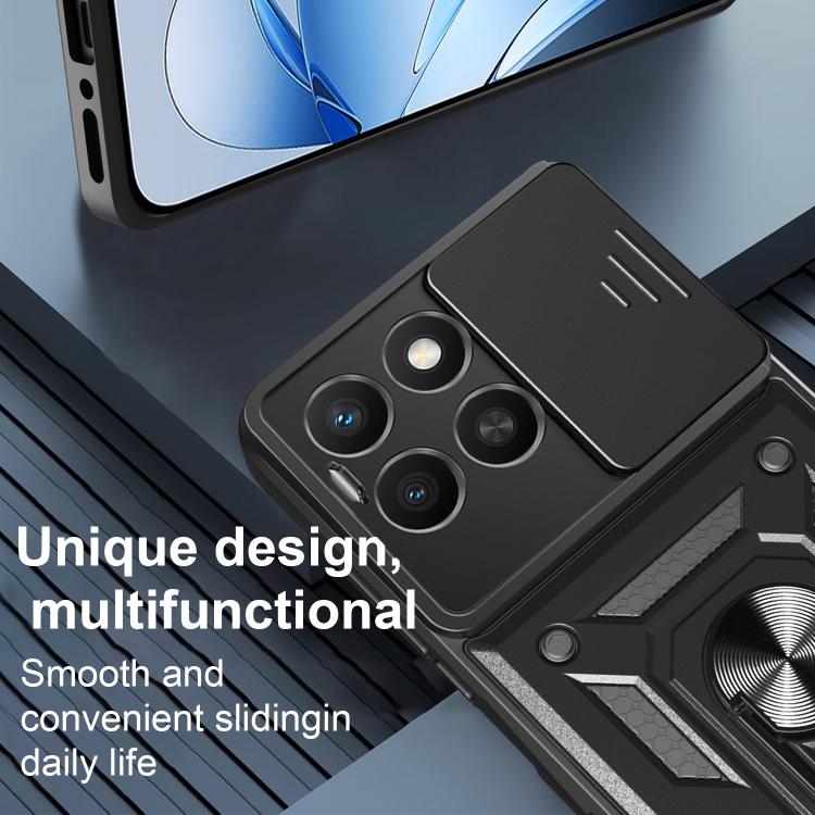 For Honor X8c 4G Sliding Camera Cover Design TPU+PC Phone Case(Black) - free shipping - PMC TechLife - Order now!