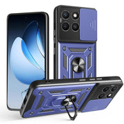 For Honor X8c 4G Sliding Camera Cover Design TPU+PC Phone Case(Blue)