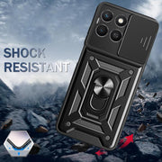 For Honor X8c 4G Sliding Camera Cover Design TPU+PC Phone Case(Blue)