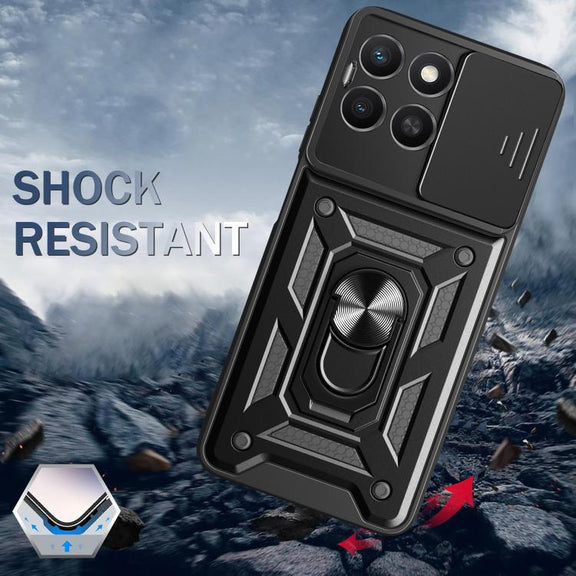 For Honor X8c 4G Sliding Camera Cover Design TPU+PC Phone Case(Blue)
