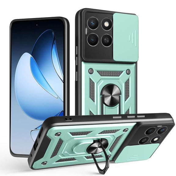 For Honor X8c 4G Sliding Camera Cover Design TPU+PC Phone Case(Green)