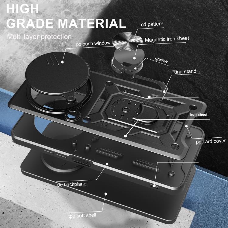 For Honor X9c Smart Sliding Camera Cover Design TPU+PC Phone Case(Blue) - free shipping - PMC TechLife - Order now!