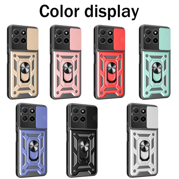 For Honor X5b Plus Sliding Camera Cover Design TPU+PC Phone Case(Red)
