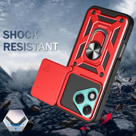 For Honor 400 Lite Global Sliding Camera Cover Design TPU+PC Phone Case(Black)