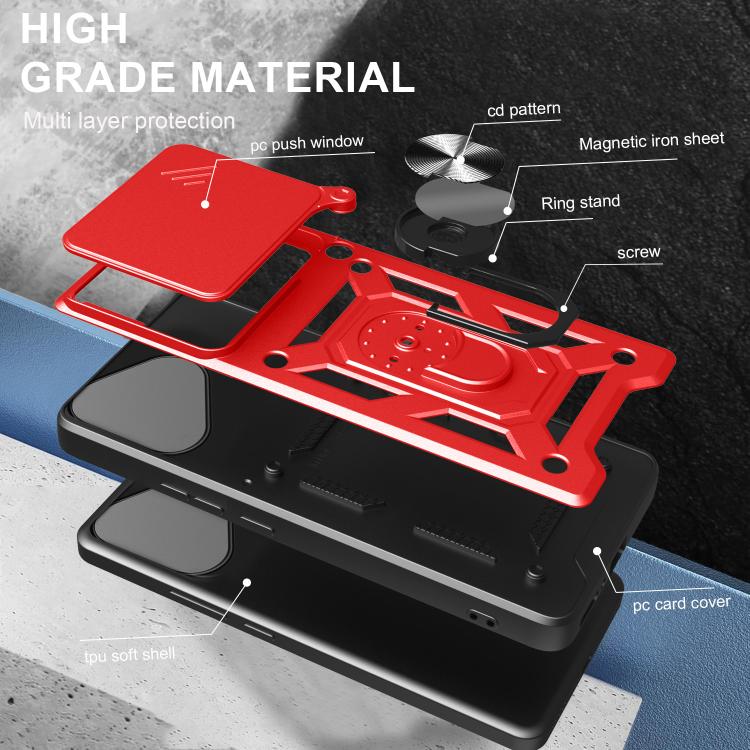 For Honor 400 Lite Global Sliding Camera Cover Design TPU+PC Phone Case(Gold)