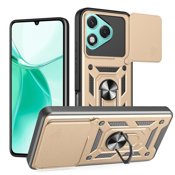 For Honor 400 Lite Global Sliding Camera Cover Design TPU+PC Phone Case(Gold)