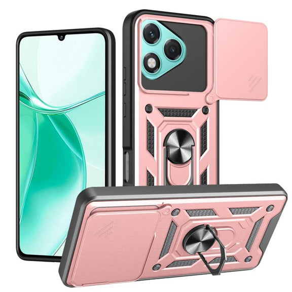 For Honor 400 Lite Global Sliding Camera Cover Design TPU+PC Phone Case(Rose Gold)