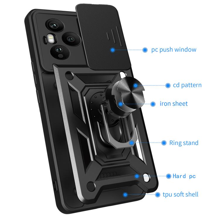 For Honor 400 Pro Global 160.8mm Sliding Camera Cover Design TPU+PC Phone Case(Blue)