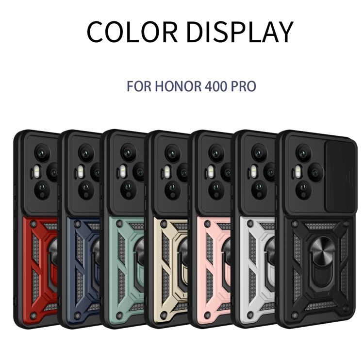 For Honor 400 Pro Global 160.8mm Sliding Camera Cover Design TPU+PC Phone Case(Gold)