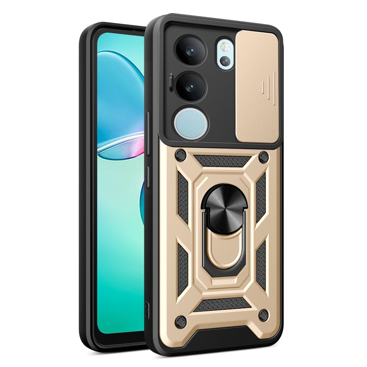 For vivo S17 Pro 5G/V29 5G Sliding Camera Cover Design TPU+PC Phone Case(Gold) - vivo Cases by PMC TechLife | Online Shopping South Africa | PMC TechLife
