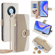 For Huawei nova Y90 4G Crossbody Litchi Texture Leather Phone Case(White) - free shipping - PMC TechLife - Order now!