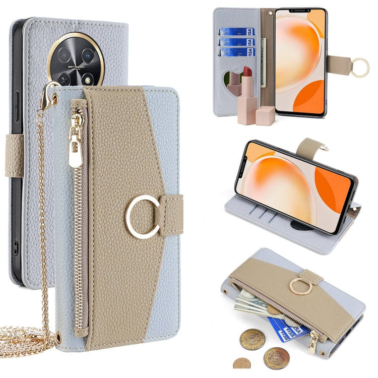 For Huawei Enjoy 60X Crossbody Litchi Texture Leather Phone Case(Blue) - Huawei Cases by PMC TechLife | Online Shopping South Africa | PMC TechLife | Buy Now Pay Later Mobicred