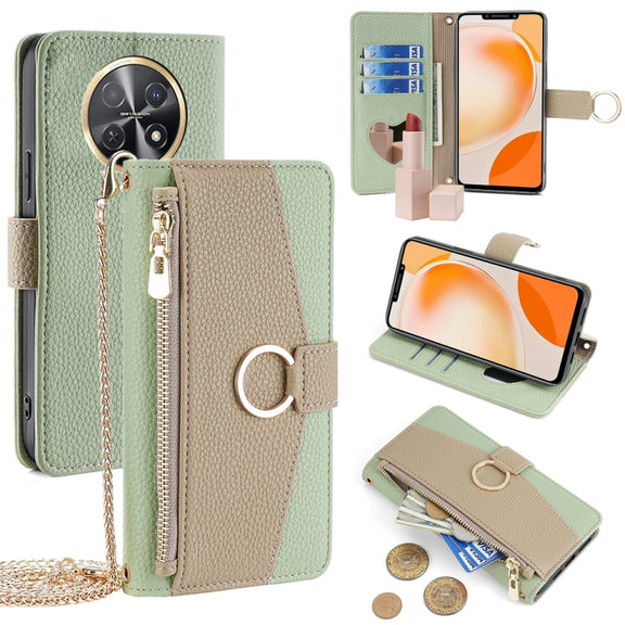 For Huawei Enjoy 60X Crossbody Litchi Texture Leather Phone Case(Green)