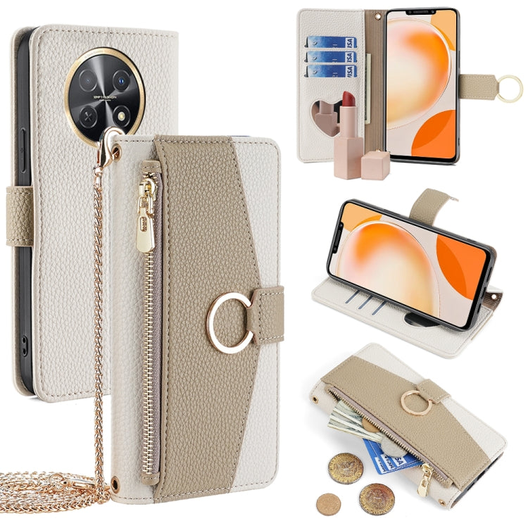For Huawei Enjoy 60X Crossbody Litchi Texture Leather Phone Case(White) - Huawei Cases by PMC TechLife | Online Shopping South Africa | PMC TechLife | Buy Now Pay Later Mobicred