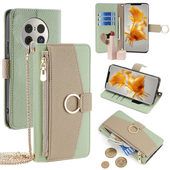 For Huawei Mate 50 Pro Crossbody Litchi Texture Leather Phone Case(Green)