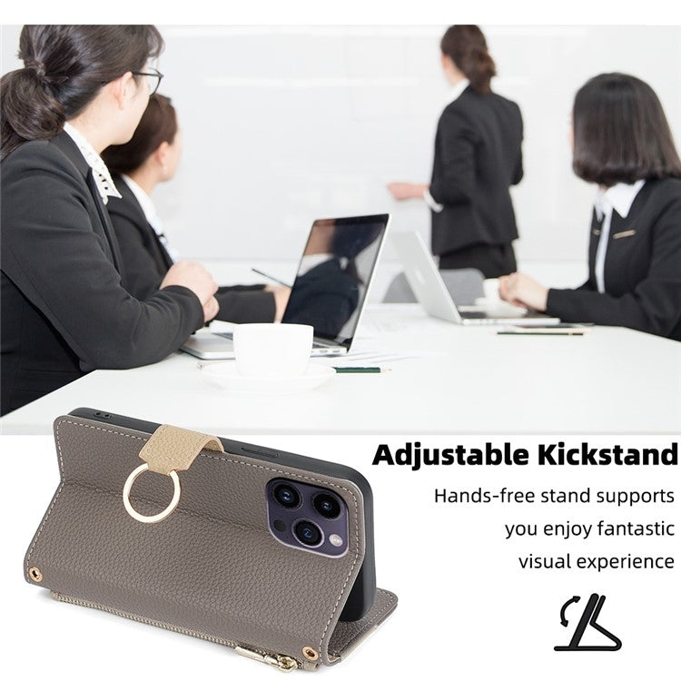 For Huawei Mate 50 Pro Crossbody Litchi Texture Leather Phone Case(Grey) - Huawei Cases by PMC TechLife | Online Shopping South Africa | PMC TechLife | Buy Now Pay Later Mobicred