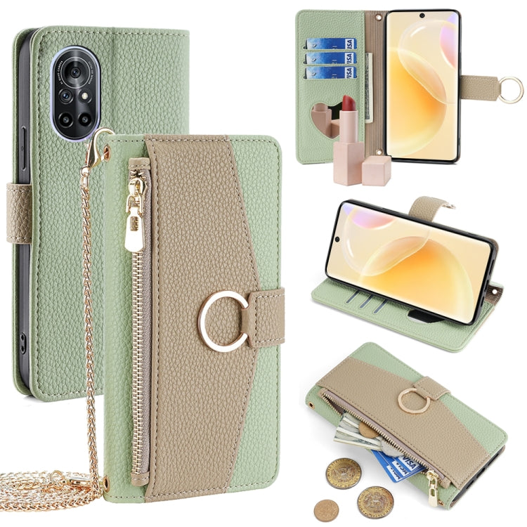 For Huawei nova 8 Crossbody Litchi Texture Leather Phone Case(Green) - Huawei Cases by PMC TechLife | Online Shopping South Africa | PMC TechLife | Buy Now Pay Later Mobicred
