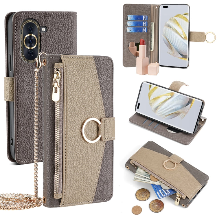 For Huawei nova 10 Pro Crossbody Litchi Texture Leather Phone Case(Grey) - Huawei Cases by PMC TechLife | Online Shopping South Africa | PMC TechLife | Buy Now Pay Later Mobicred