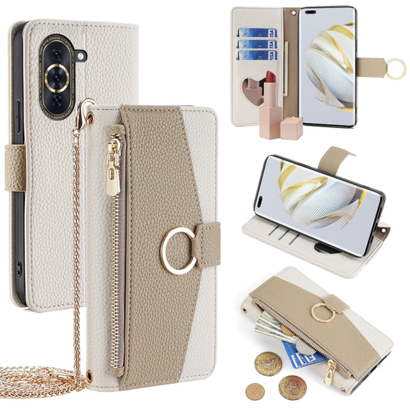 For Huawei nova 10 Pro Crossbody Litchi Texture Leather Phone Case(White)