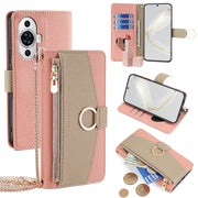 For Huawei nova 11 4G Crossbody Litchi Texture Leather Phone Case(Pink)