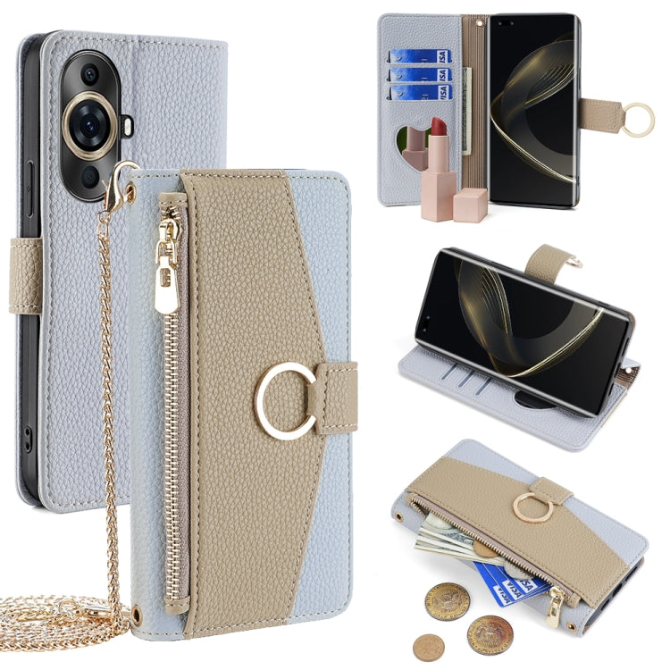 For Huawei nova 11 Pro 4G/nova 11 Ultra 4G Crossbody Litchi Texture Leather Phone Case(Blue) - Huawei Cases by PMC TechLife | Online Shopping South Africa | PMC TechLife | Buy Now Pay Later Mobicred