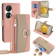 For Huawei P50 Pro Crossbody Litchi Texture Leather Phone Case(Pink) - Huawei Cases by PMC TechLife | Online Shopping South Africa | PMC TechLife | Buy Now Pay Later Mobicred