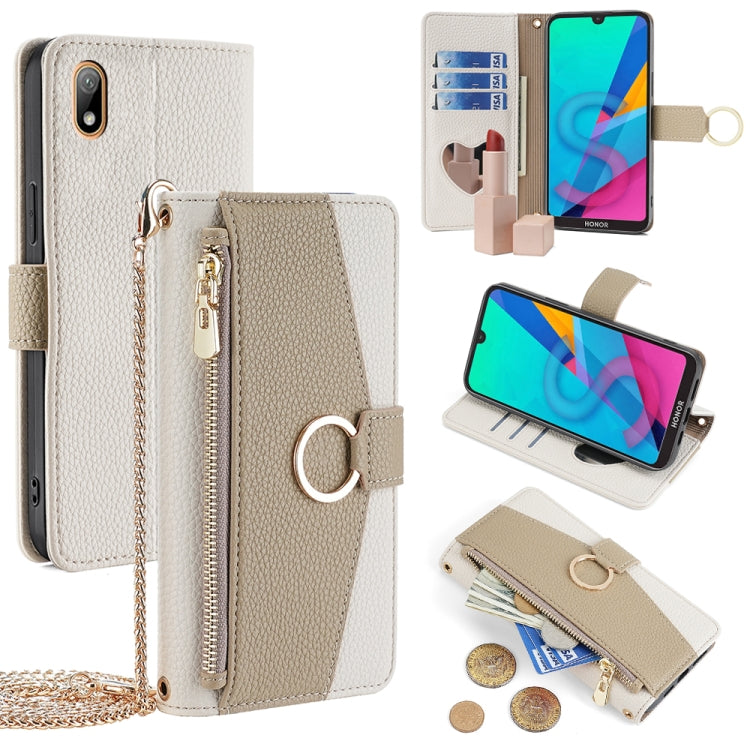 For Huawei Y5 2019 / Honor 8S Crossbody Litchi Texture Leather Phone Case(White) - Huawei Cases by PMC TechLife | Online Shopping South Africa | PMC TechLife | Buy Now Pay Later Mobicred