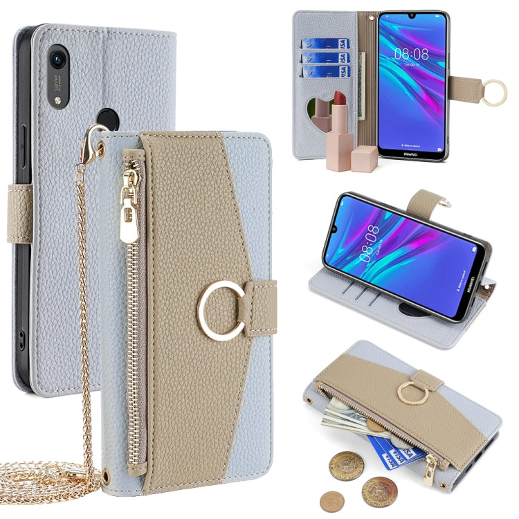 For Huawei Y6 2019 / Y6s 2019 Crossbody Litchi Texture Leather Phone Case(Blue) - Huawei Cases by PMC TechLife | Online Shopping South Africa | PMC TechLife | Buy Now Pay Later Mobicred