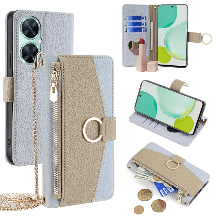 For Huawei Enjoy 60 Pro/Nova 11i/Maimang 20 Crossbody Litchi Texture Leather Phone Case(Blue) - Huawei Cases by PMC TechLife | Online Shopping South Africa | PMC TechLife | Buy Now Pay Later Mobicred