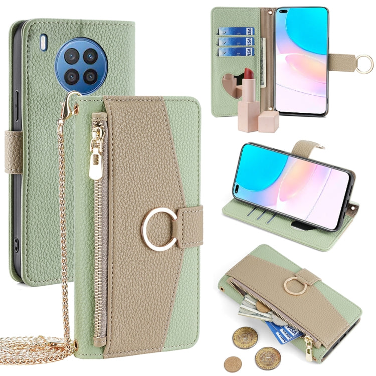 For Huawei nova 8i Crossbody Litchi Texture Leather Phone Case(Green) - Huawei Cases by PMC TechLife | Online Shopping South Africa | PMC TechLife | Buy Now Pay Later Mobicred