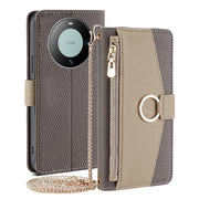 For Huawei Mate 60 Crossbody Litchi Texture Leather Phone Case(Grey)