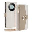 For Huawei Mate 60 Crossbody Litchi Texture Leather Phone Case(White) - Huawei Cases by PMC TechLife | Online Shopping South Africa | PMC TechLife | Buy Now Pay Later Mobicred