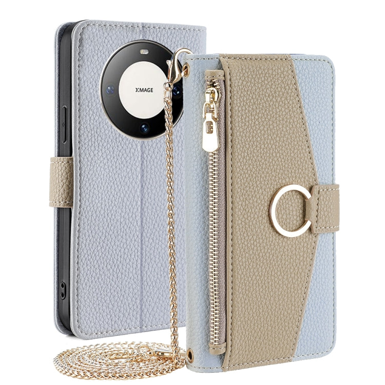For Huawei Mate 60 Pro / Mate 60 Pro+ Crossbody Litchi Texture Leather Phone Case(Blue) - Huawei Cases by PMC TechLife | Online Shopping South Africa | PMC TechLife | Buy Now Pay Later Mobicred