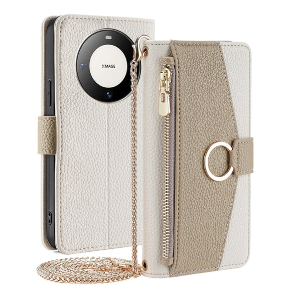For Huawei Mate 60 Pro / Mate 60 Pro+ Crossbody Litchi Texture Leather Phone Case(White)