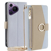 For Huawei Pura 70 Pro / 70 Pro+ 5G Crossbody Litchi Texture Leather Phone Case(Blue)