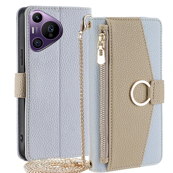 For Huawei Pura 70 Pro / 70 Pro+ 5G Crossbody Litchi Texture Leather Phone Case(Blue)