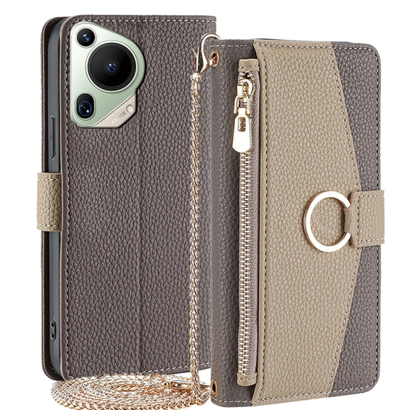 For Huawei Pura 70 Ultra 5G Crossbody Litchi Texture Leather Phone Case(Grey)