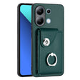 For Xiaomi Redmi Note 13 4G Global Organ Card Bag Ring Holder PU Phone Case(Green) - Note 13 Cases by PMC TechLife | Online Shopping South Africa | PMC TechLife | Buy Now Pay Later Mobicred