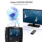 iBRAVEBOX V10 Finder Max 4.3 inch Display Digital Satellite Meter Signal Finder, Support DVB-S/S2/S2X, Plug Type:EU Plug(Black)