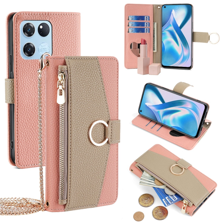For OnePlus Ace Racing Crossbody Litchi Texture Leather Phone Case(Pink) - OnePlus Cases by PMC TechLife | Online Shopping South Africa | PMC TechLife | Buy Now Pay Later Mobicred