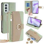 For OnePlus 9RT 5G Crossbody Litchi Texture Leather Phone Case(Green)
