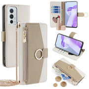For OnePlus 9RT 5G Crossbody Litchi Texture Leather Phone Case(White)
