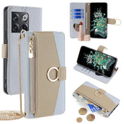 For OnePlus 10T Crossbody Litchi Texture Leather Phone Case(Blue)