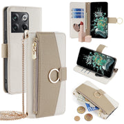 For OnePlus 10T Crossbody Litchi Texture Leather Phone Case(White)