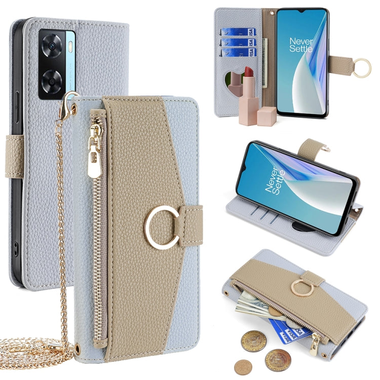 For OnePlus Nord N20 SE Crossbody Litchi Texture Leather Phone Case(Blue) - OnePlus Cases by PMC TechLife | Online Shopping South Africa | PMC TechLife | Buy Now Pay Later Mobicred