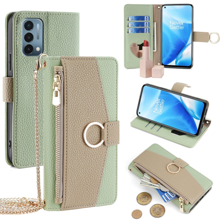 For OnePlus Nord N200 5G Crossbody Litchi Texture Leather Phone Case(Green) - OnePlus Cases by PMC TechLife | Online Shopping South Africa | PMC TechLife | Buy Now Pay Later Mobicred