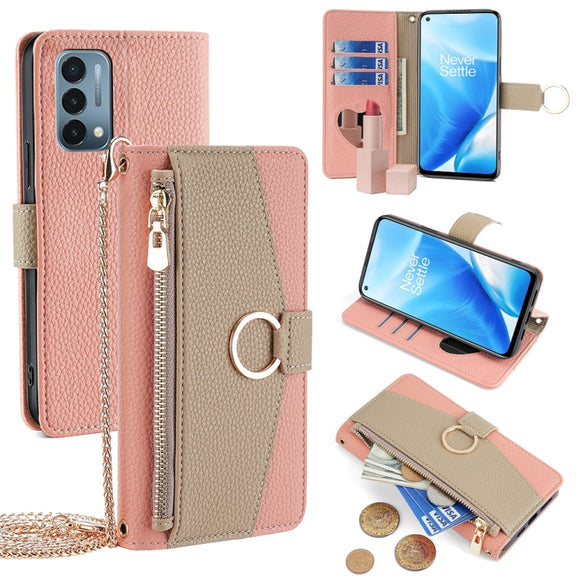 For OnePlus Nord N200 5G Crossbody Litchi Texture Leather Phone Case(Pink)