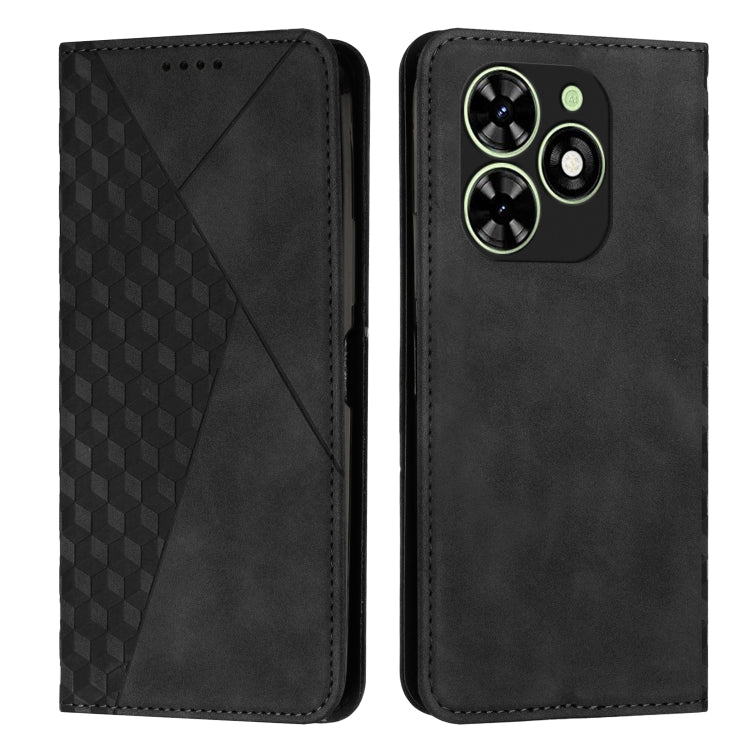 For Tecno Spark Go 2024 / POP 8 Diamond Splicing Skin Feel Magnetic Leather Phone Case(Black) - Tecno Cases by PMC Jewellery | Online Shopping South Africa | PMC Jewellery | Buy Now Pay Later Mobicred
